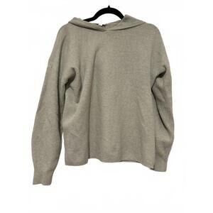 Women's XS green J Jill waffle knit hoodie oversized to‎ fit a true small #894